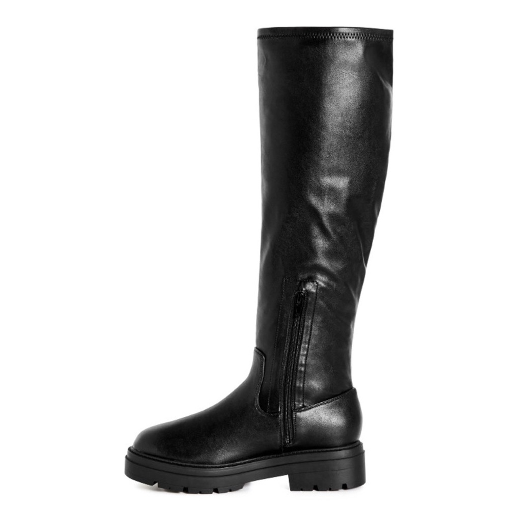 Lug Sole High Boots WIDE